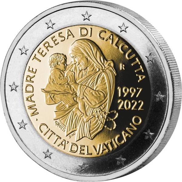 2 Euro Vatikan 25. Todestag Mutter Teresa von Kalkutta 2022