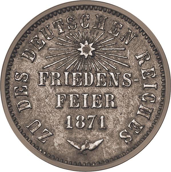 1 Kreuzer Friedensfeier Scheidemünze 1871 ss-vz