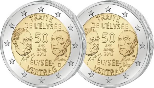 2 x 2 Euro 50 Jahre Élysée-Vertrag 2013