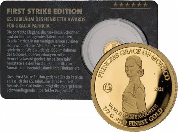 10 Dollars Salomonen First Strike Edition 65. Jubiläum Henrietta Award Grace Kelly 2021