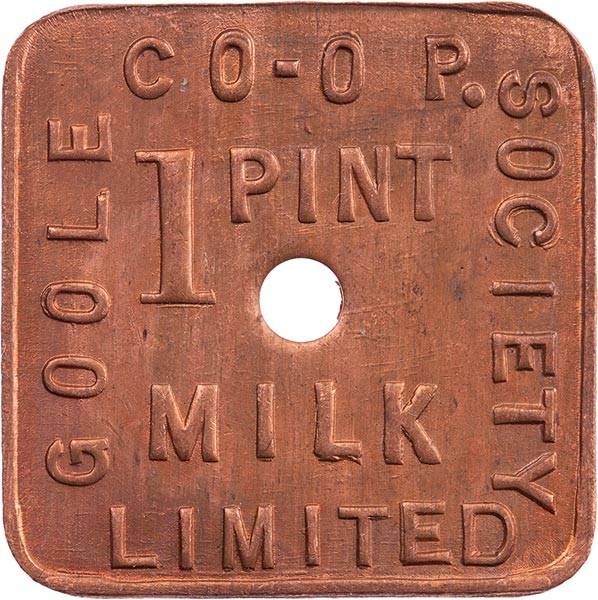Token für 1 Pint Milch Goole in Yorkshire Co-Op. Society