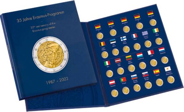 Münzalbum PRESSO für 23 x 2-Euro-Münzen 35 Jahre Erasmus-Programm 2022