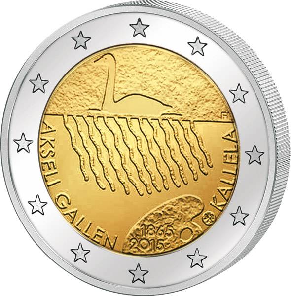2 Euro Finnland 150. Geburtstag von Akseli Gallen-Kallela 2015 prägefrisch