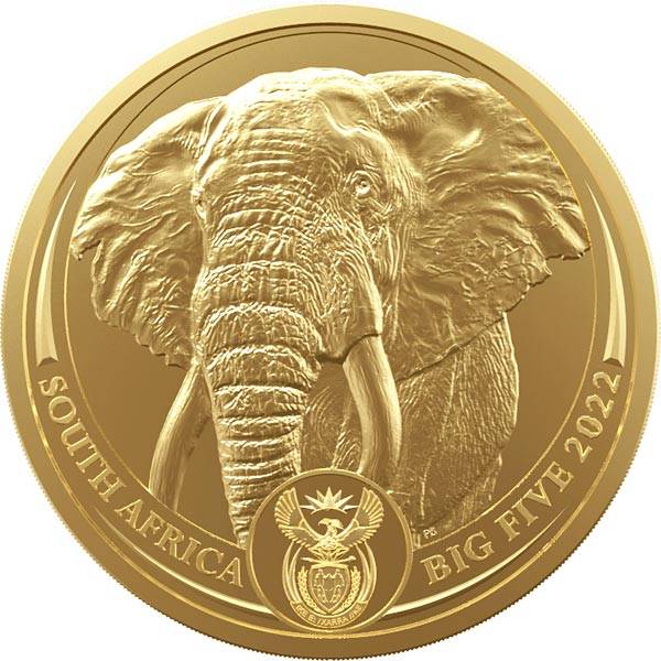 1 Unze Gold Südafrika Big Five Elefant 2022