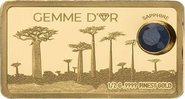 100 Francs Mali Baobaballee mit Saphir 2022