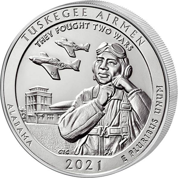 Quarter Dollar 25 Cents USA Tuskegee Airmen National Historic Site 2021