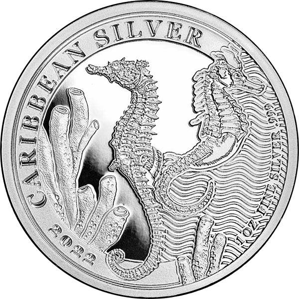 1 Unze Silber Barbados Seepferdchen 2022