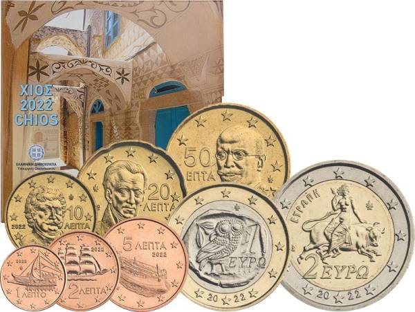 Euro-Kursmünzensatz Griechenland Chios 2022
