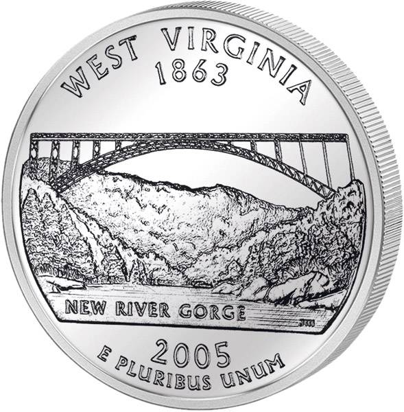 Quarter Dollar USA West Virginia 2005