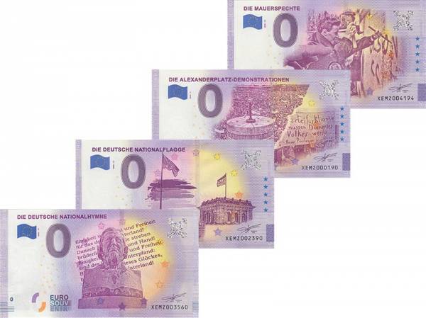 4er-Set 0-Euro-Banknoten DDR 2020
