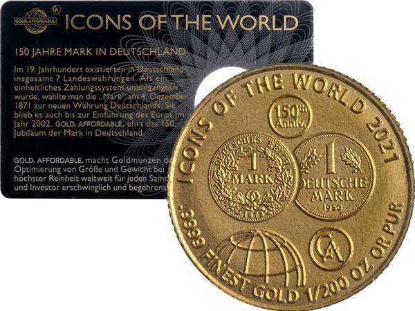 1/200 Unze Gold Ruanda 150 Jahre Deutsche Mark 2021