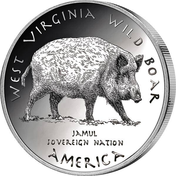 1 Dollar USA Native State Dollar Seneca Wildschwein West Virgina 2021