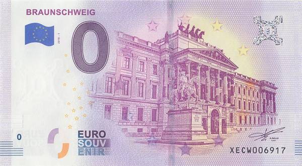 0-Euro-Banknote Schloss Braunschweig 2018