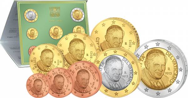 1 Cent-2 Euro  Kursmünzensatz Vatikan  2013  Stempelglanz