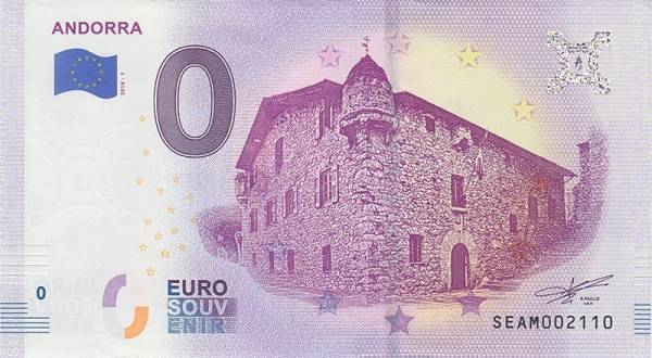 0-Euro-Banknote Andorra - Casa de la Vall 2018