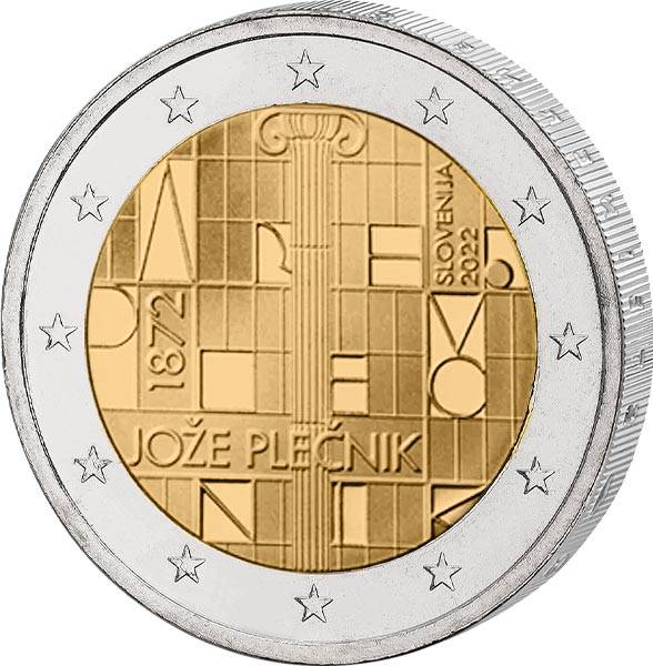 2 Euro Slowenien 150. Geburtstag von Joze Plecnik 2022