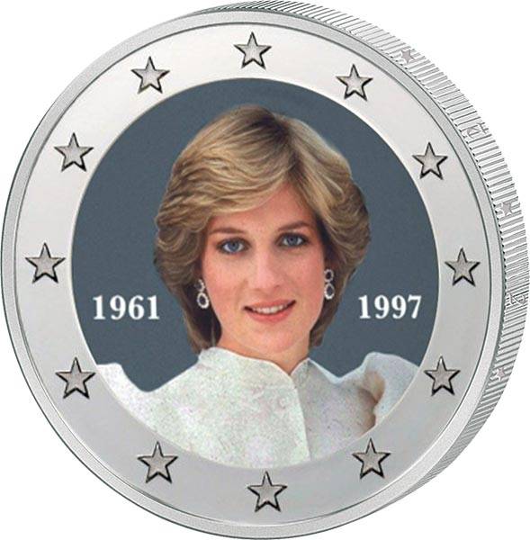 2 Euro BRD Lady Diana 2022 mit Farb-Applikation