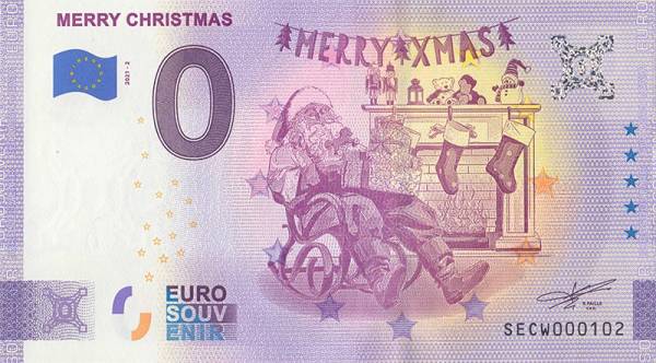 0-Euro-Banknote Italien Weihnachten