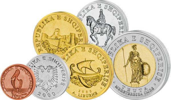 1 - 100 Leke Albanien Kursmünzen 1995 - 2013