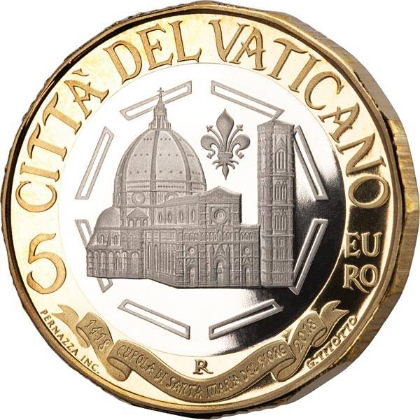 5 Euro Vatikan 600 Jahre Kuppel von Santa Maria del Fiore 2018