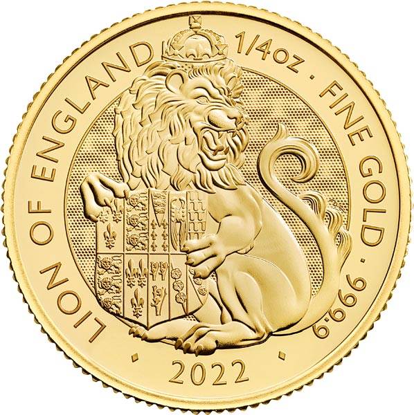 1/4 Unze Gold Großbritannien Tudor Beasts Löwe 2022