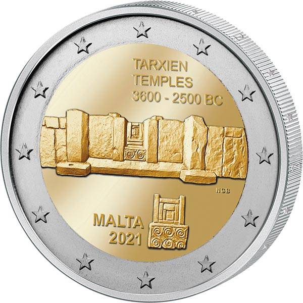 2 Euro Malta Tempel von Tarxien 2021