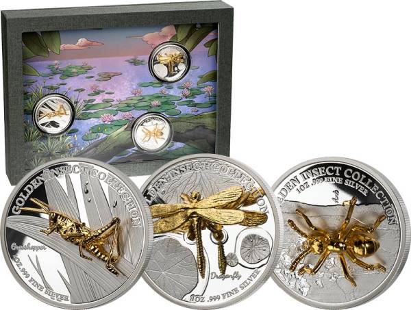 3 x 5 Dollars Samoa Goldenes Insekt 2022