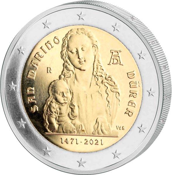 2 Euro San Marino 550. Geburtstag Albrecht Dürer 2021