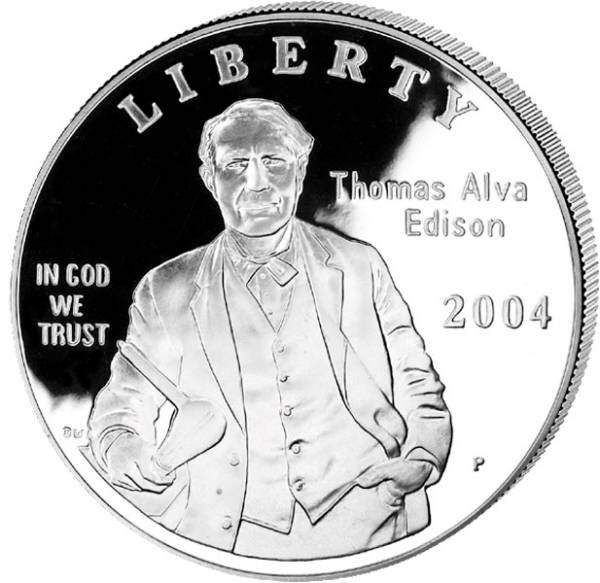 1 Dollar USA Thomas Edison 2004 Polierte Platte (PP)