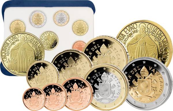 Euro-Kursmünzensatz Vatikan 2022 inklusive 50-Euro-Goldgedenkmünze