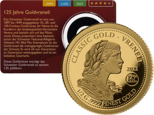 10 Dollars Salomonen 125 Jahre Einführung Vreneli Gold Coin Card 2022