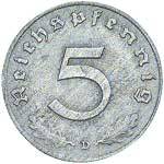 5 Reichspfennig Ohne Hakenkreuz 1947-48 ss-vz