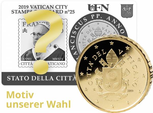 50 Cent Vatikan Stamp und Coincard Papst Franziskus 2019 MuW
