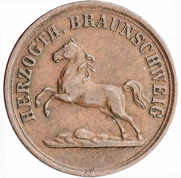 2 Pfennig Herzogtum Braunschweig Herzog Wilhelm 1859/1860