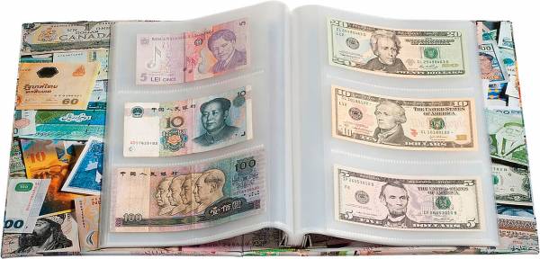 Banknotenalbum Bills mit 100 fest eingebundenen Hüllen
