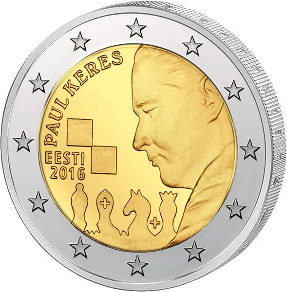 2 Euro Estland 100. Geburtstag Paul Keres 2016 prägefrisch