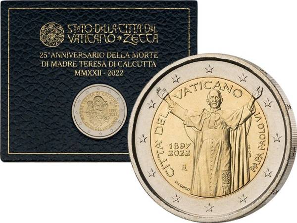 2 Euro Vatikan Ersttagsedition 125. Geburtstag Papst Paul IV. 2022
