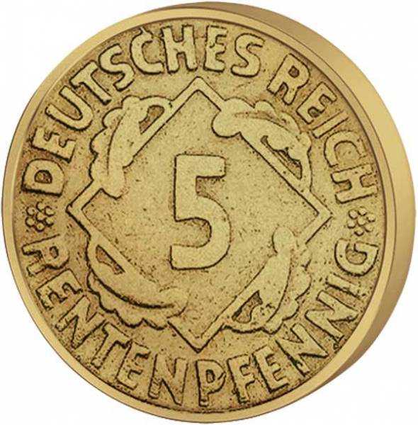 5 Pfennig Weimarer Republik Ähren 1923-1924 Sehr schön