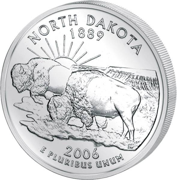 Quarter Dollar USA North Dakota 2006