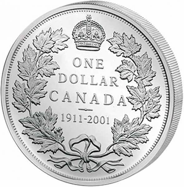 1 Dollar Kanada 90 Jahre Gedenkdollar 2001 Polierte Platte