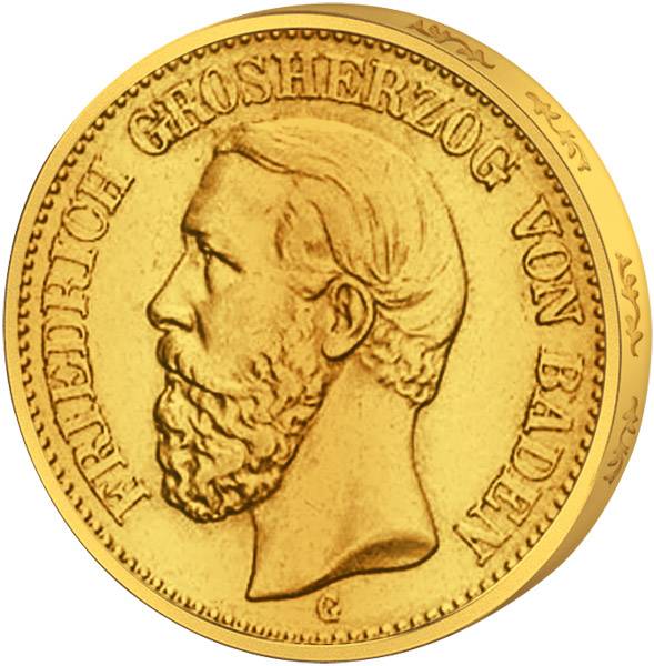 10 Mark Friedrich I. Gold 1890-1901 ss-vz