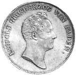 Ausbeute-Kronentaler Leopold Großherzog v. Baden 1836 Vorzüglich