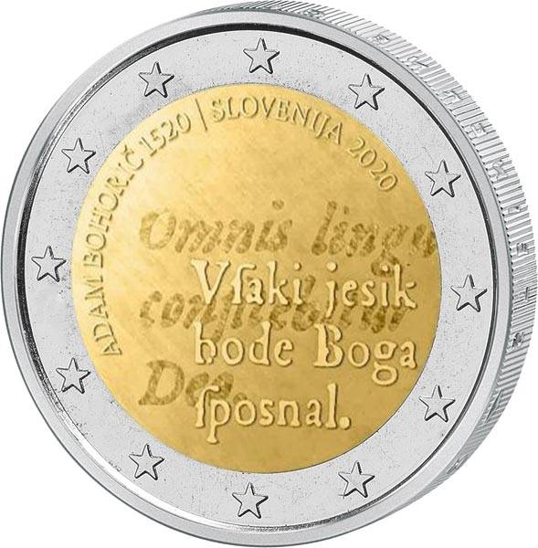 2 Euro Slowenien 500. Geburtstag Adam Bohoric 2020