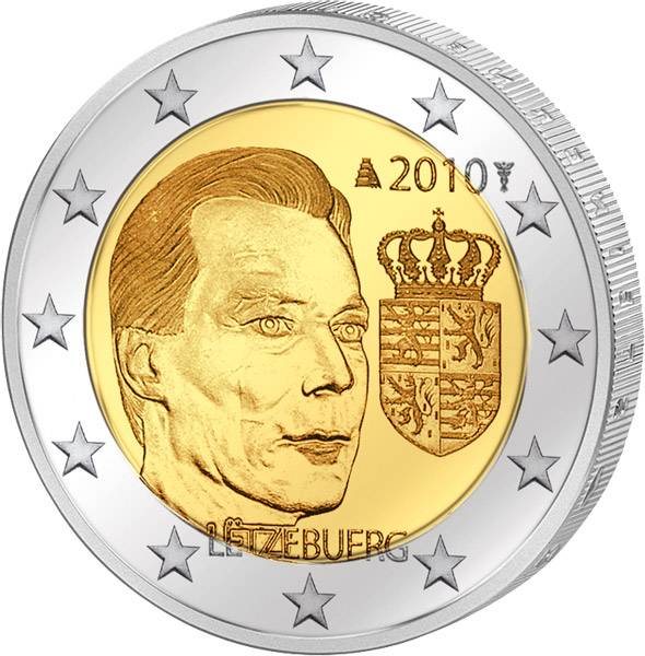 2 Euro Luxemburg Wappen Henri 2010 prägefrisch