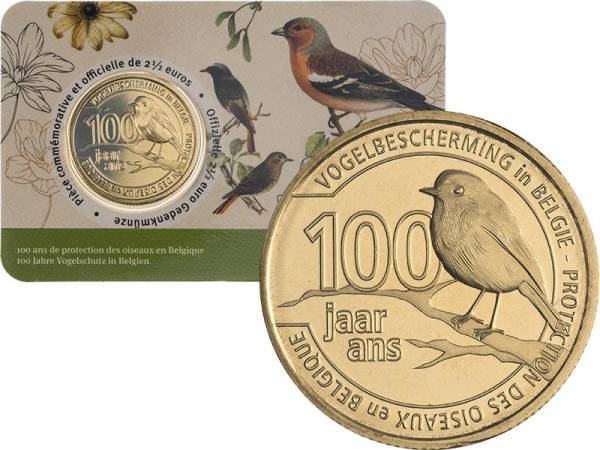 2,5 Euro Belgien 100 Jahre Vogelschutz in Belgien 2022