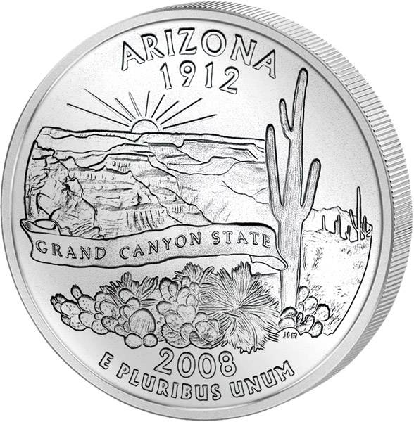 Quarter Dollar USA Arizona 2008