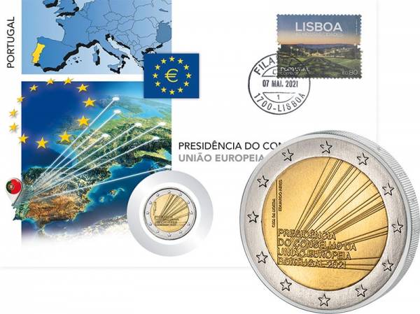 2 Euro Numisbrief Portugal Ratspräsidentschaft 2021