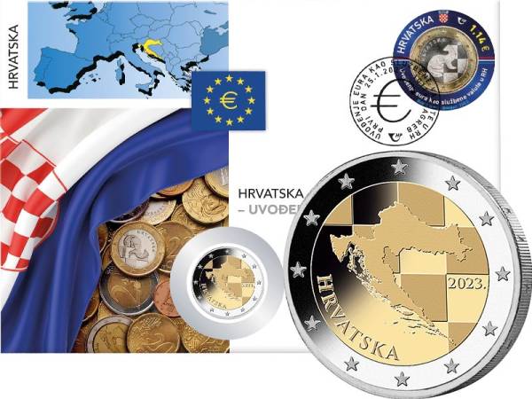 2 Euro Numisbrief Kroatien Euro-Einführung 2023