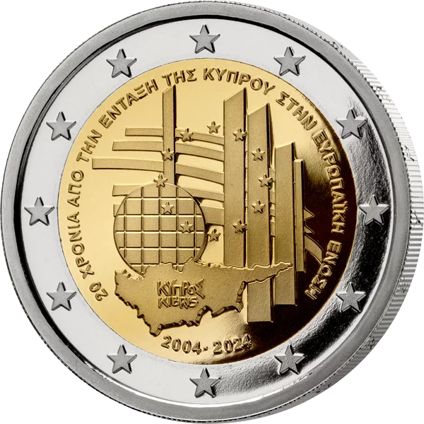 Vorderseite 2 Euro Zypern 20 Jahre EU-Beitritt 2024