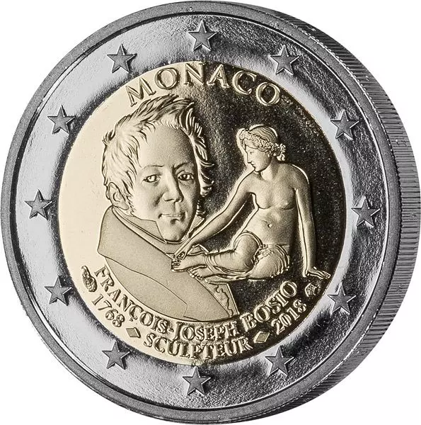 Vorderseite 2 Euro Monaco 250. Geburtstag von Francois-Joseph Bosio 2018
